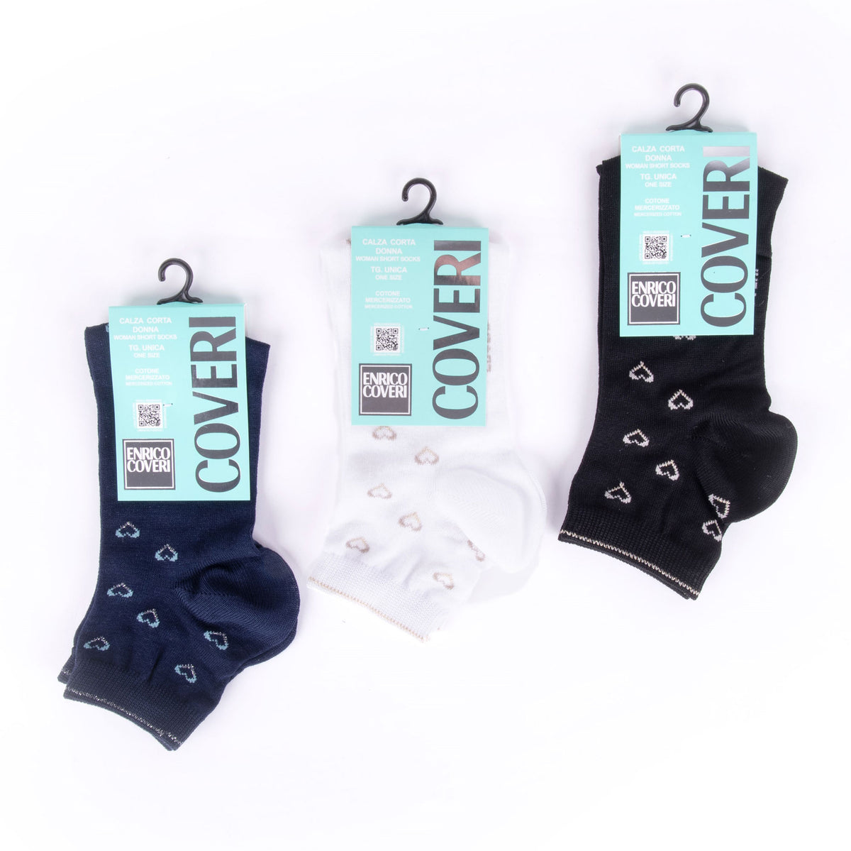 Calze corte Donna Enrico Coveri Papaya 219 cuoricini 3 pz. var.A