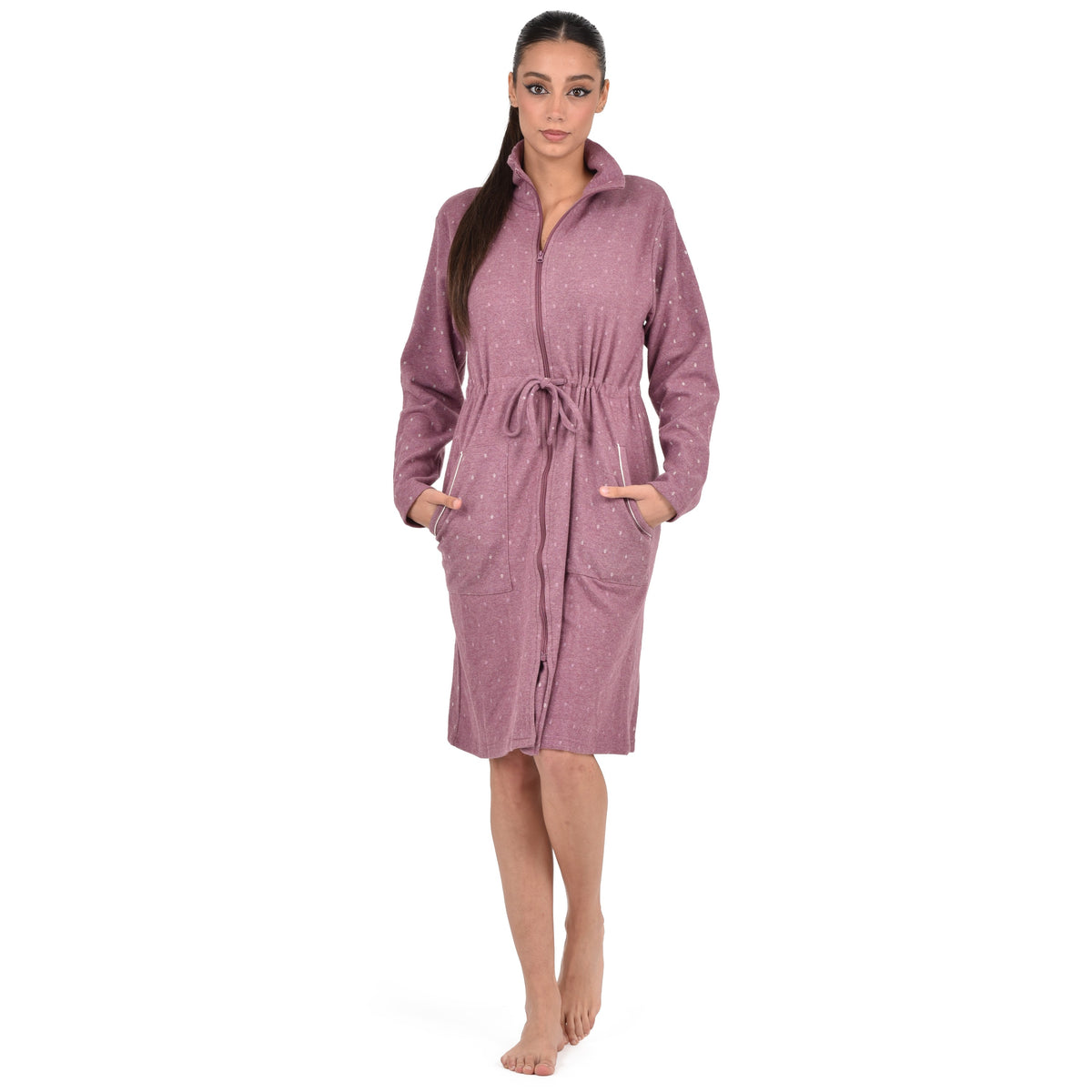Giacca da camera vestaglia donna punto milano Cippi 4970 malva