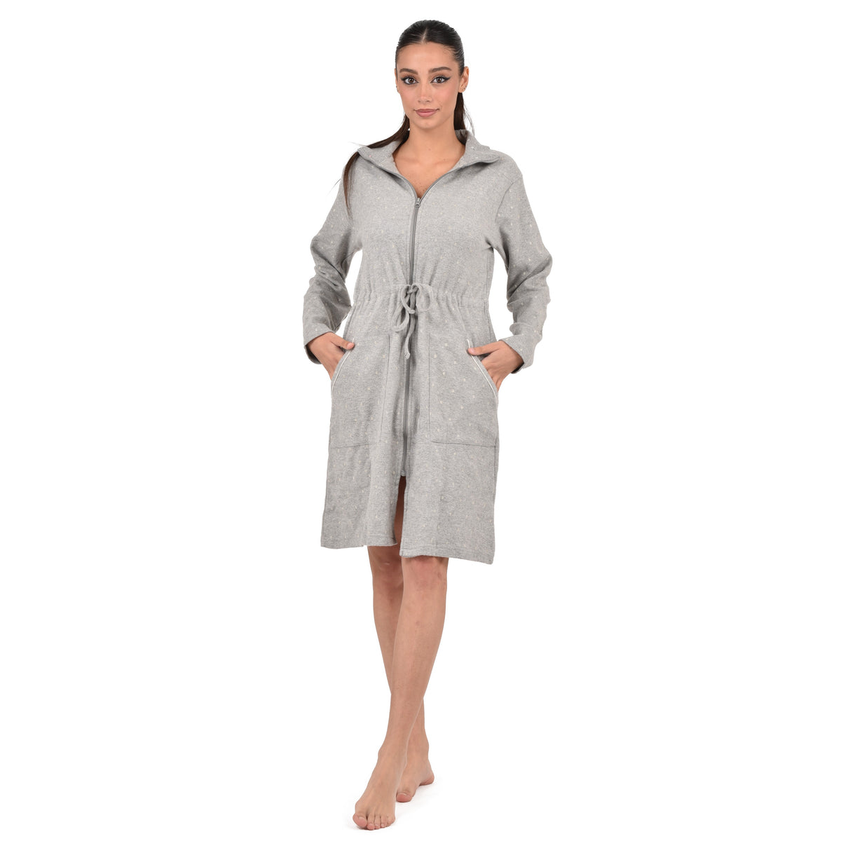 Giacca da camera vestaglia donna punto milano Cippi 4970 grigio 