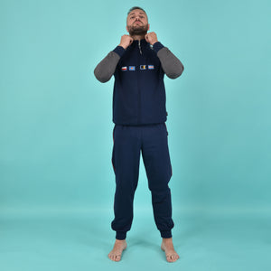 Pigiama uomo Navigare 2141251 aperto felpato navy