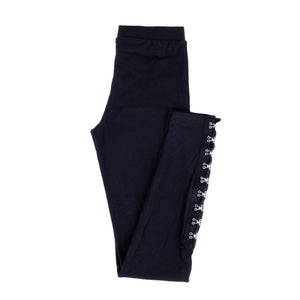  Leggings donna Jadea 4171 con ganci laterali nero