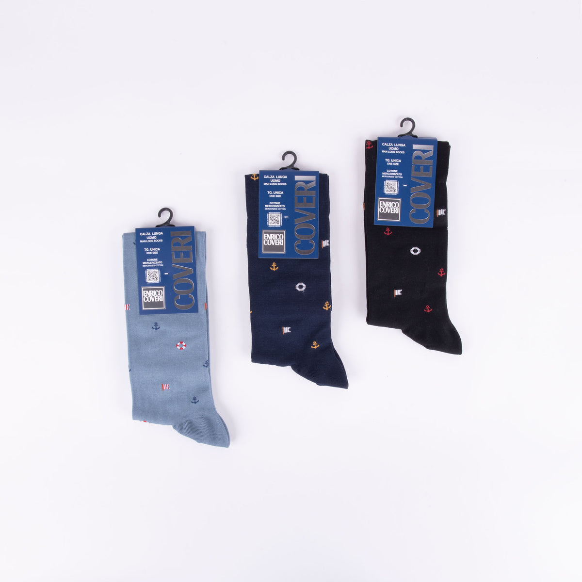 Calze lunghe uomo Enrico Coveri 248 cotone 3 paia Var.C