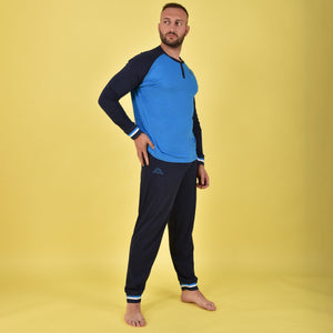 Pigiama uomo cotone Kappa KMS22801 azzurro