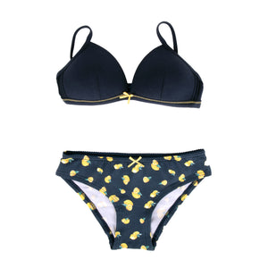 Coordinato jadea 4212 reggiseno triangolo senza ferretto + slip cotone blu