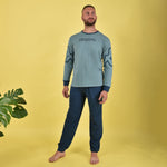 Pigiama Kappa uomo in cotone leggero sportivo KMS 22806 salvia