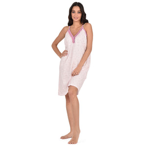 Camicia da notte donna Cippi 9139-B-S23 rosa 100% cotone