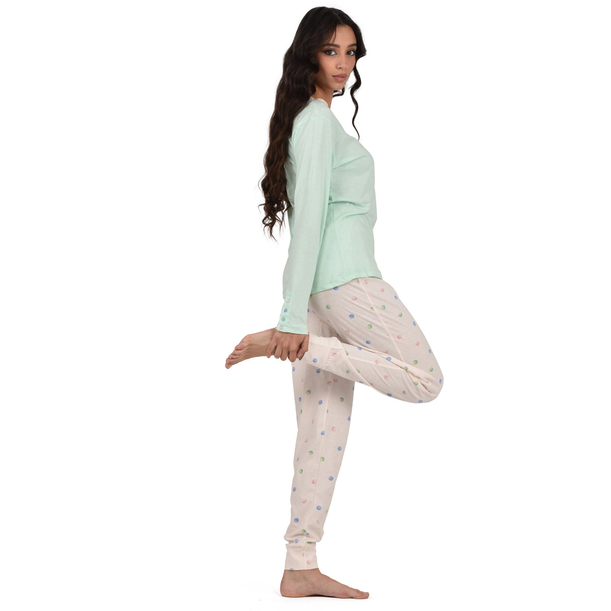 Pigiama donna 100% cotone Cippi 1955-B-S23 rosa menta