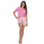 Pigiama donna corto Cippi 5706-S23 cotone rosa orchidea