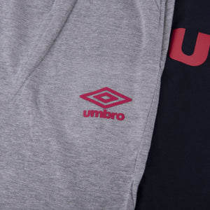 Pigiama uomo corto cotone Umbro completo casa blu grigio 10201