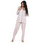 Pigiama donna cotone 100% Cippi 1968-B-S23 rosa panna con fiori