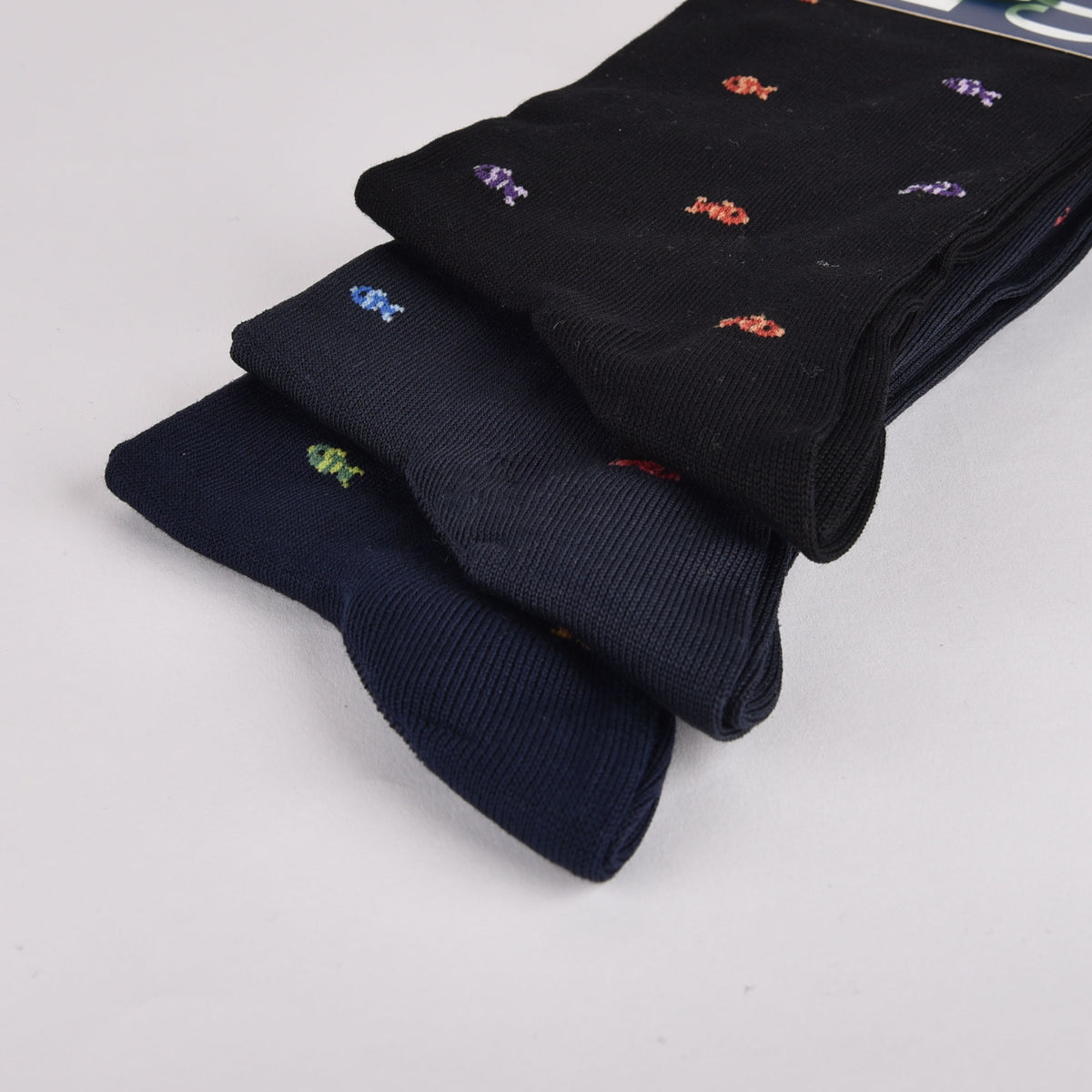Calze uomo corte Enrico Coveri dynamic 263 var B cotone pesci 3 paia