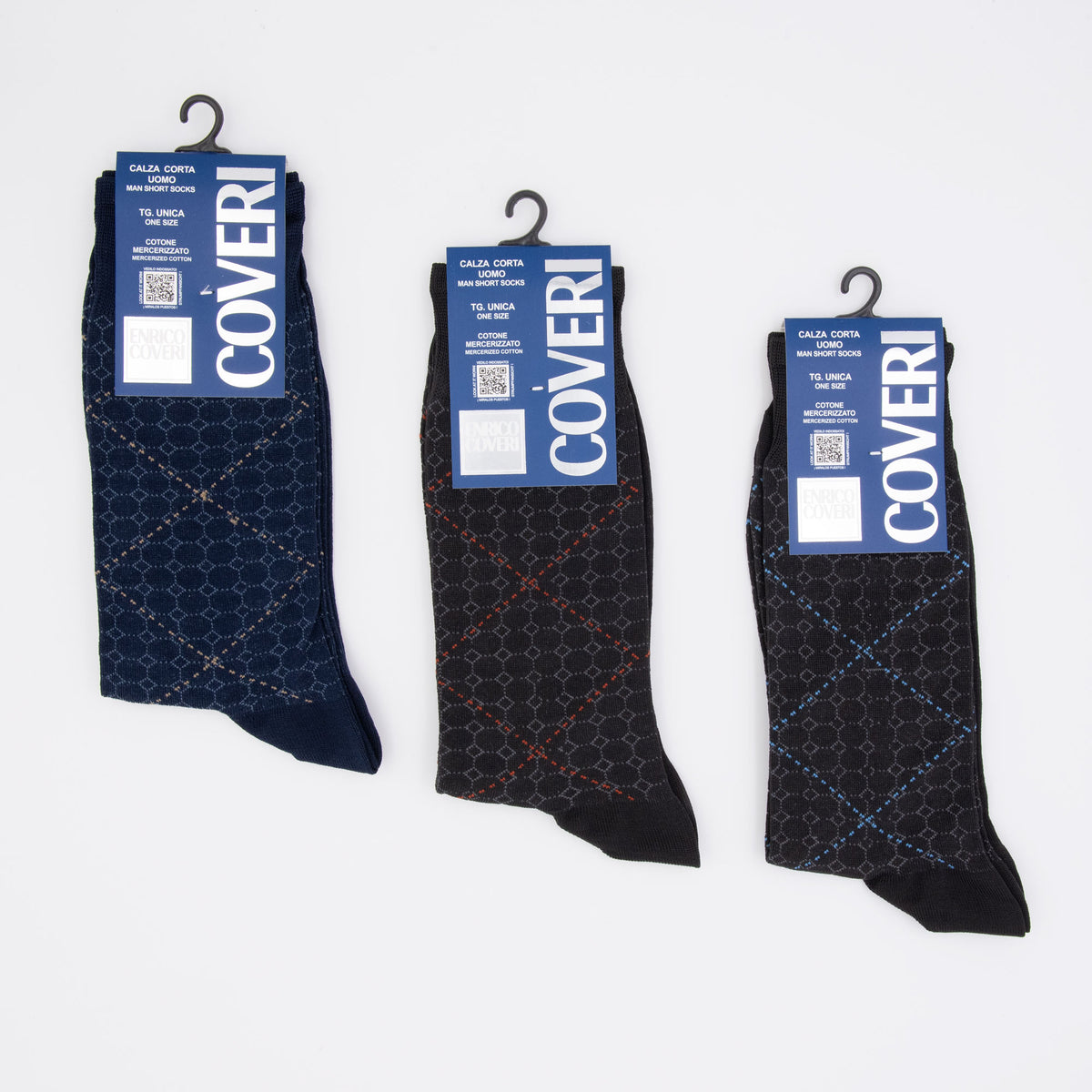 Calze corte uomo Enrico Coveri 245 cotone 3 paia Var.B