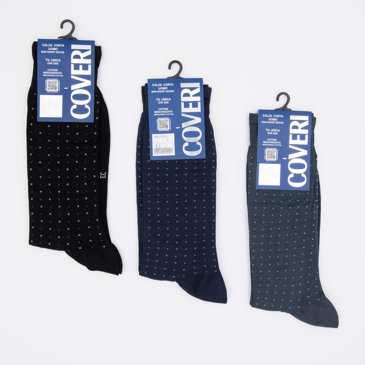 Calze corte uomo Enrico Coveri 246 cotone 3 paia Var.C