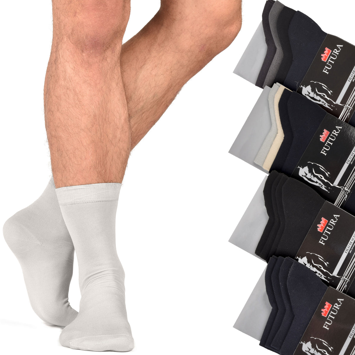 Calze corte filo di scozia elasticizzate Futura 4 paia