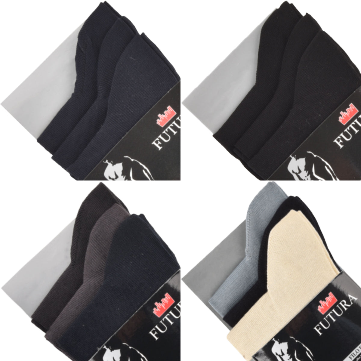 Calze lunghe filo di scozia elasticizzate Futura 3 paia