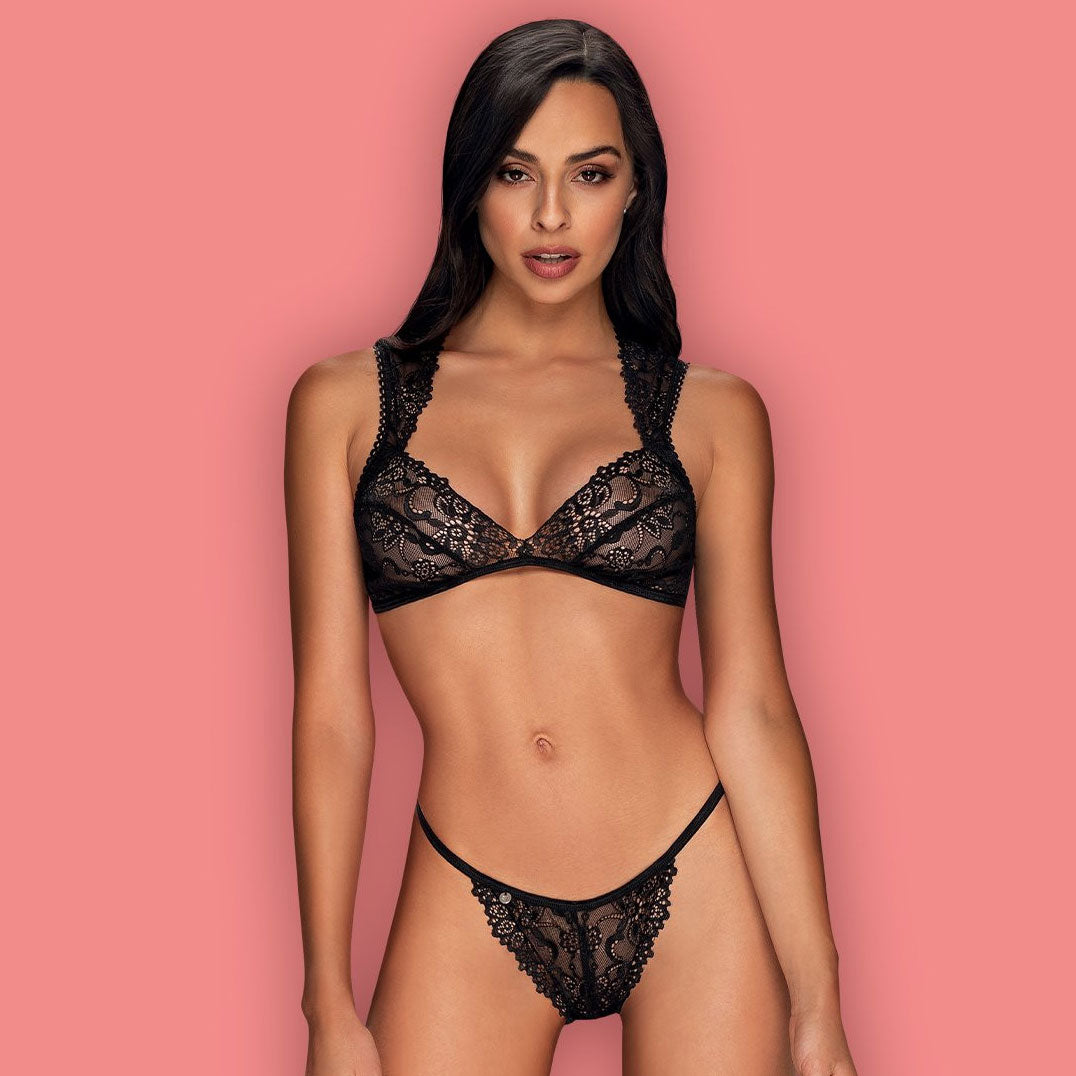 Sexy set bralette e panties Obsessive Elisetta pizzo 2 pz.