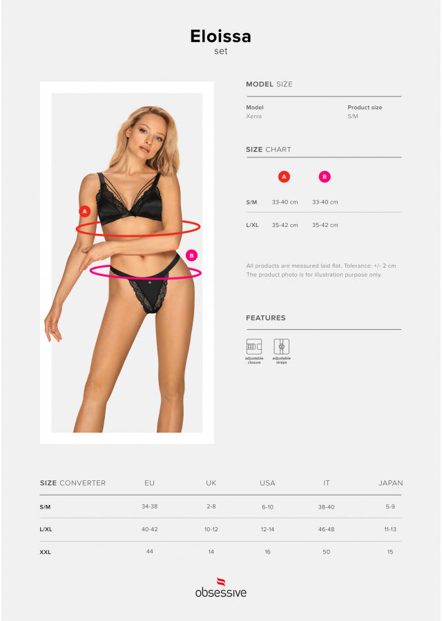 Eloissa reggiseno e perizoma Obsessive set 2 pezzi pizzo