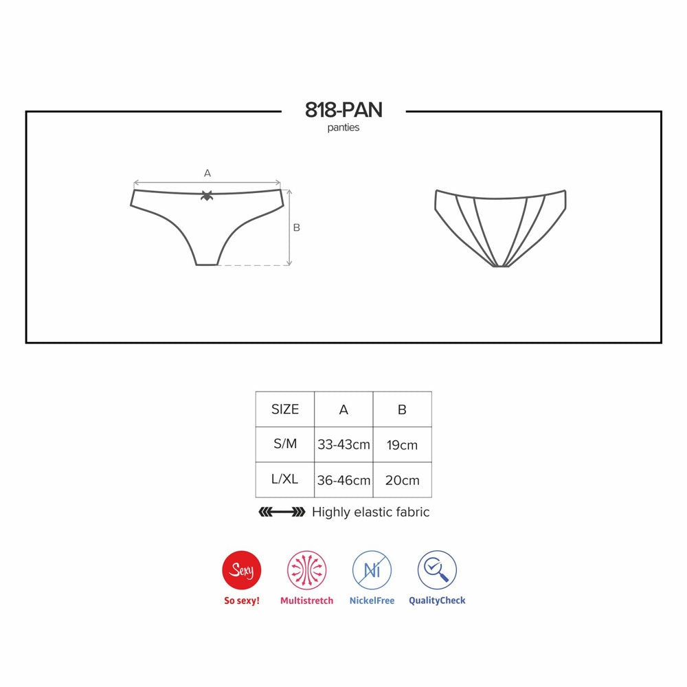 Sexy slip apertura posteriore Obsessive 818-pan-1 nero