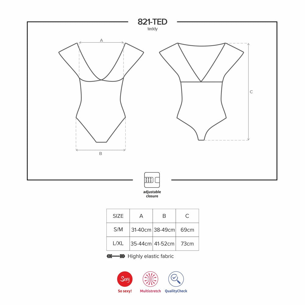 Body sexy Obsessive 821-ted-1 nero rete e pizzo