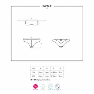 Sexy set mascherina + slip Obsessive 822-sea-3 rosso