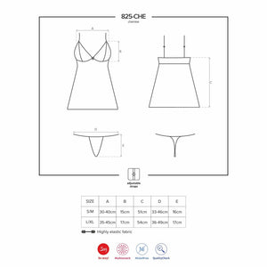 Mini abitino sexy Obsessive 825-che-6 inserti pizzo