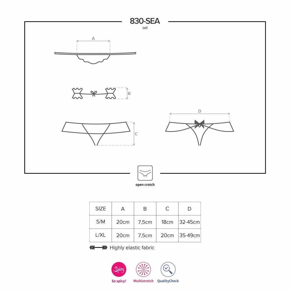 Sexy set giochi erotici maschera elastici e perizoma Obsessive 830-sea-1