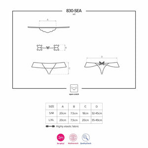 Sexy set giochi erotici maschera elastici e perizoma Obsessive 830-sea-1