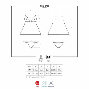 Sexy coordinato babydoll + slip Obsessive 845-bab-5