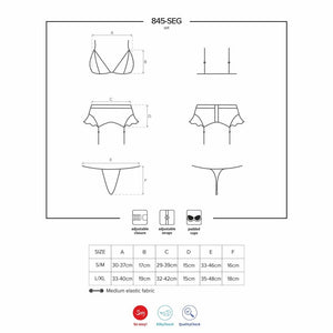Sexy set reggiseno perizoma reggicalze Obsessive 845-seg-5 