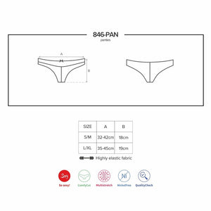 Slip donna Obsessive 846-pan-1 nero sensuale con gioiello
