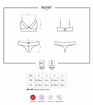 Sexy completino intimo reggiseno + perizoma Obsessive 852-set-1 