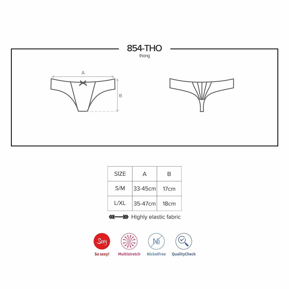 Sexy perizoma Obsessive 854-tho-1 nero con pizzo