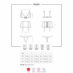 Sensuale set reggiseno + reggicalze + perizoma Obsessive 856-seg-1