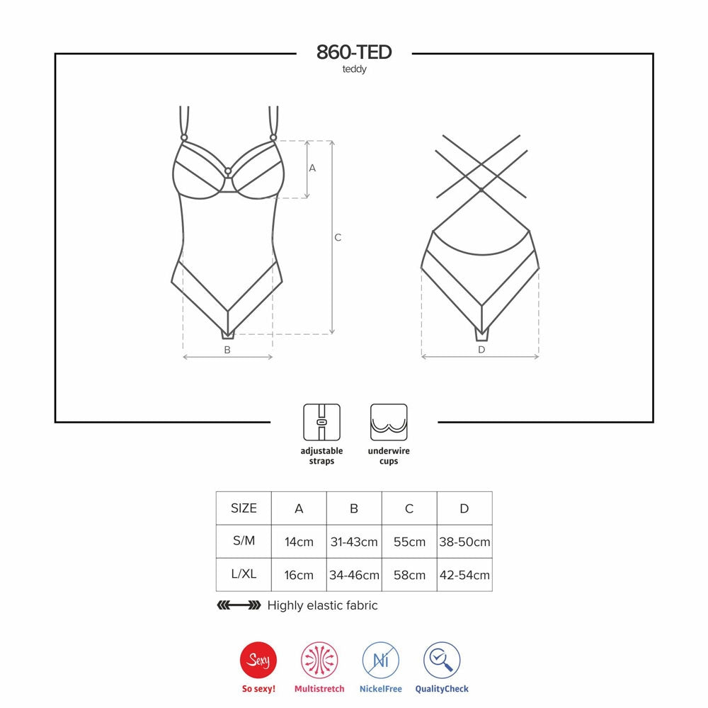 Sexy body in pizzo Obsessive 860-ted-1 nero