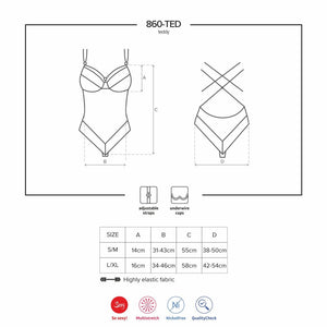 Sexy body in pizzo Obsessive 860-ted-1 nero