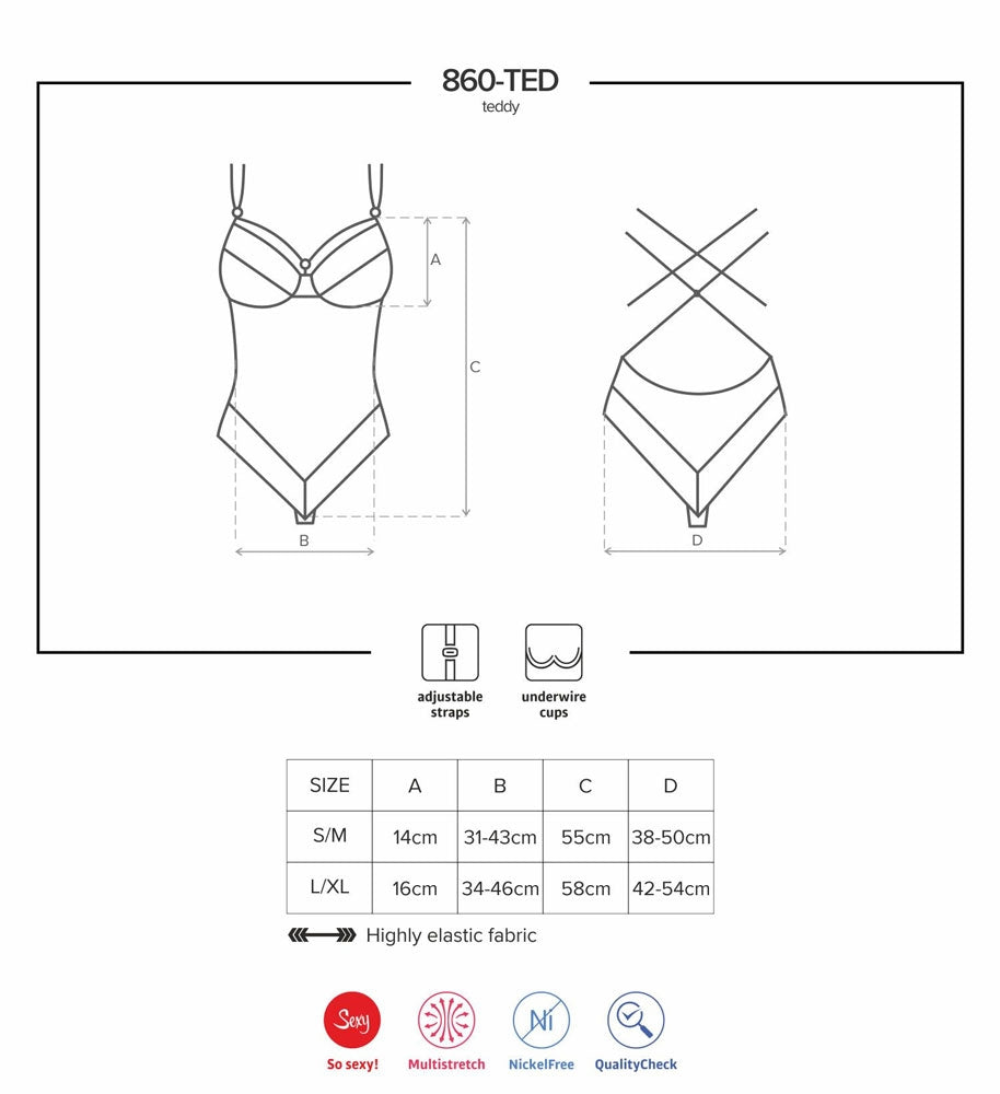 Sexy body Obsessive 860-ted-2 in pizzo bianco