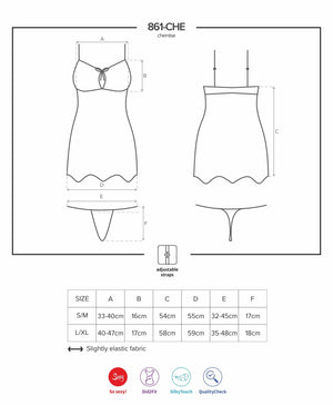 Sexy sottoveste + perizoma Obsessive 861-CHE-5 