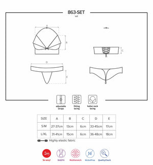 Completino sexy Obsessive 863-SET-3 con volant