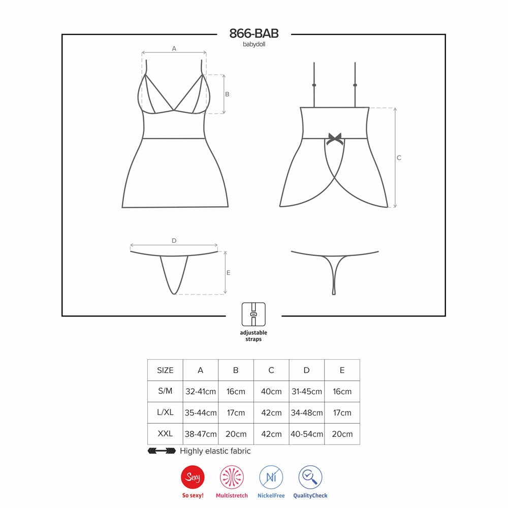 Sexy set babydoll + perizoma Obsessive 866 