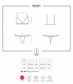 Sexy completino Obsessive 866-set-1 reggiseno + perizoma 2 pz.