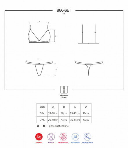 Sexy completino Obsessive 866-set-1 reggiseno + perizoma 2 pz.