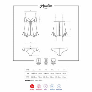 Sexy corsetto reggicalze + slip Obsessive heartina corset e panty nero