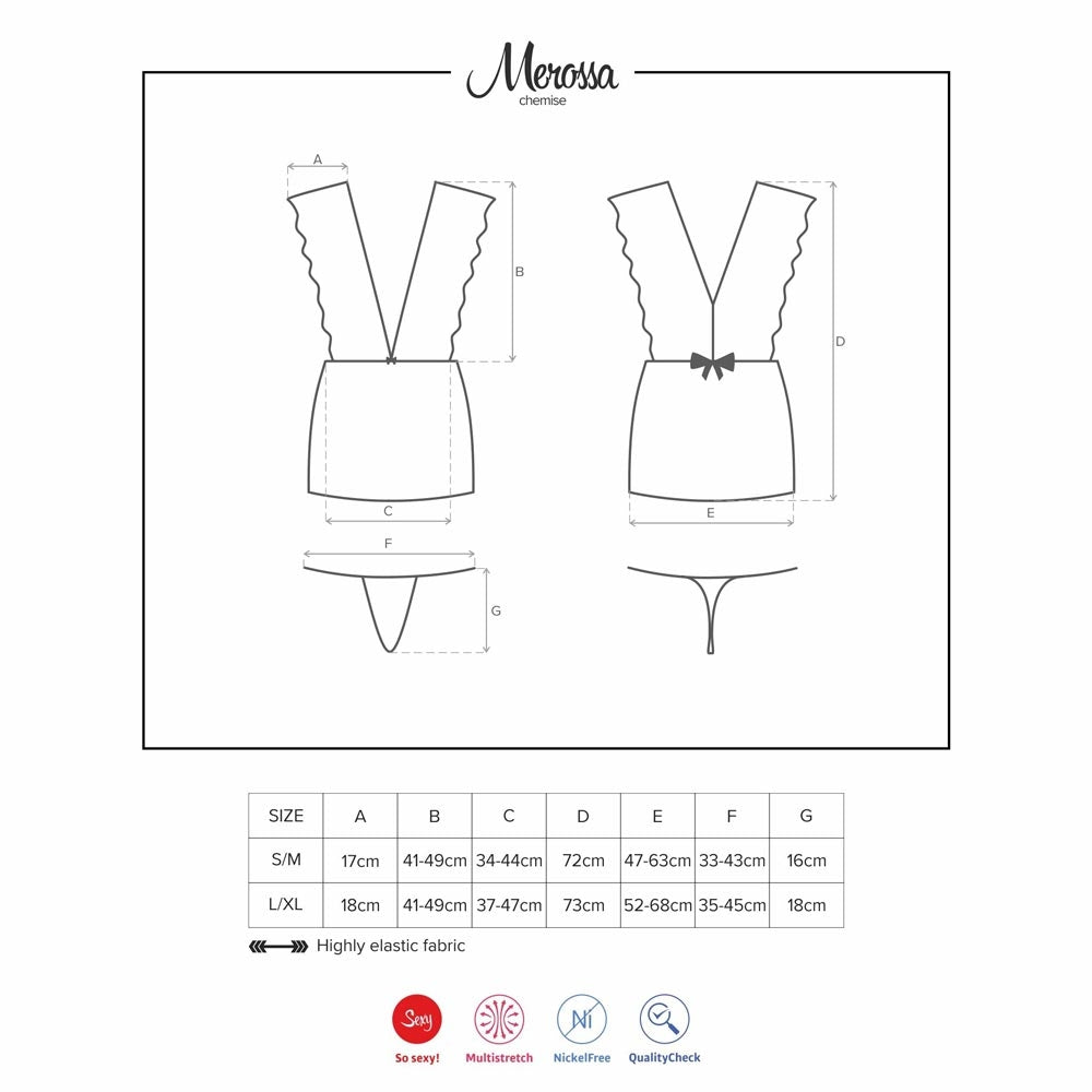 Sexy sottoveste + perizoma Merossa chemise e thong