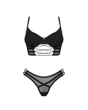 Bustier bra + perizoma incrocio 2 pcs - set Obsessive Roxelia 