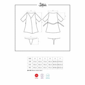 Vestaglia + perizoma Obsessive satinia robe e thong blu
