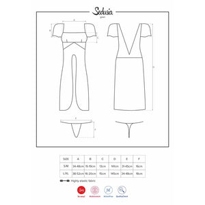 Sexy abito + perizoma Obsessive sedusia gown e thong nero