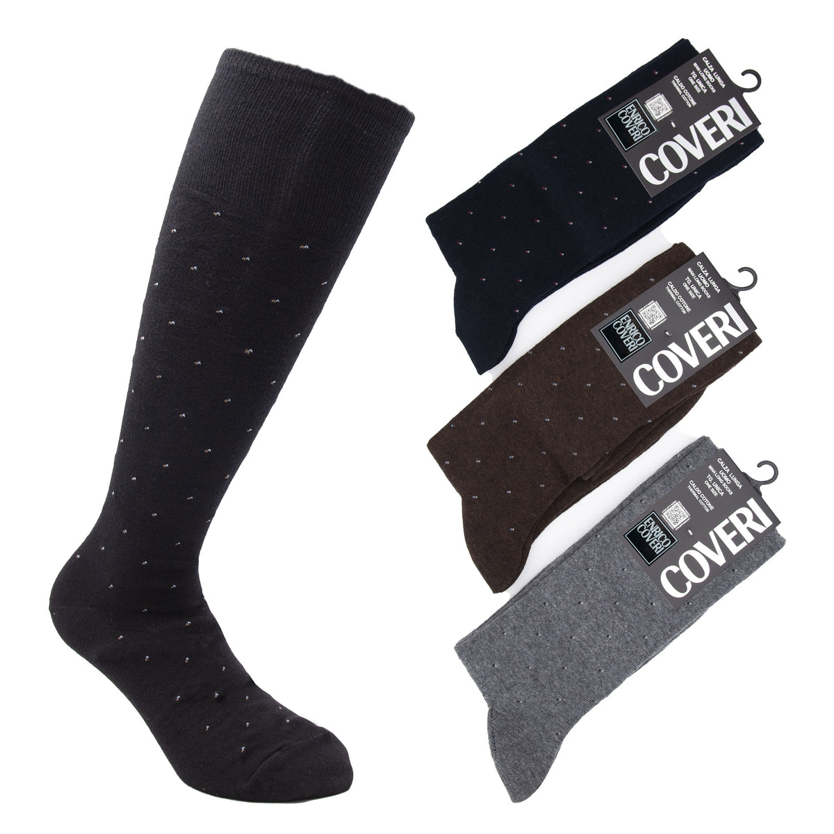 Calze lunghe uomo invernali Enrico Coveri 31 caldo cotone 4 paia var. B