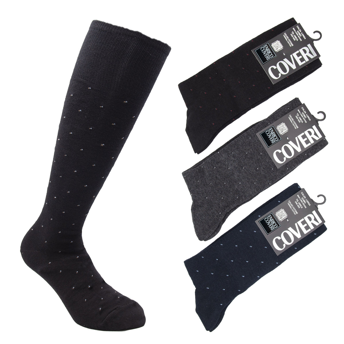 Calze lunghe uomo invernali Enrico Coveri 31 caldo cotone 4 paia var. A