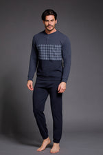 Pigiama uomo invernale Enrico Coveri EP2107 caldo punto milano jeans