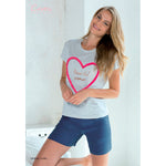 Pigiama donna Enrico Coveri EP2045 corto cotone grigio melange